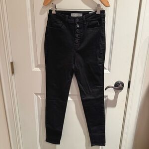 NWOT KanCan High-Rise Black Button-Fly Skinny Jeans